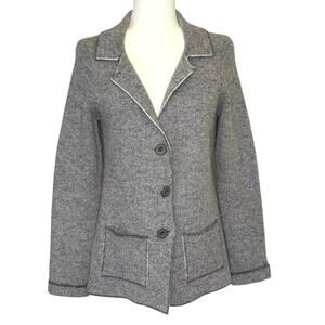 Cocogio Cardigan Sweater Blazer Women's L Gray Cream